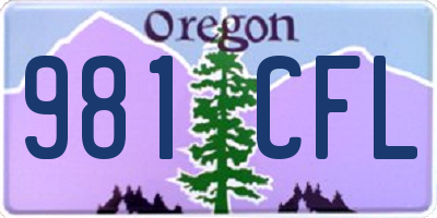 OR license plate 981CFL