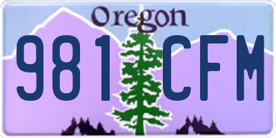 OR license plate 981CFM
