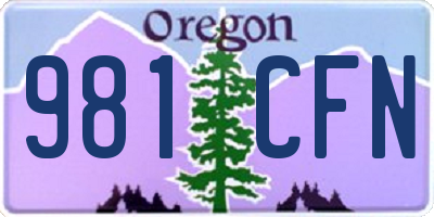 OR license plate 981CFN