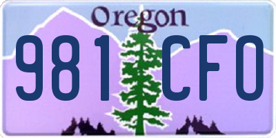 OR license plate 981CFO
