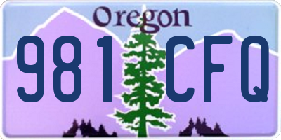 OR license plate 981CFQ