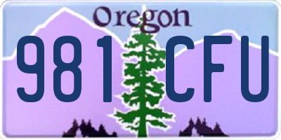 OR license plate 981CFU