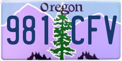 OR license plate 981CFV