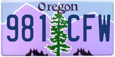 OR license plate 981CFW