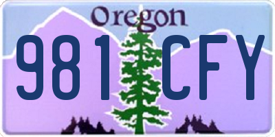 OR license plate 981CFY