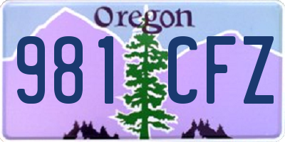 OR license plate 981CFZ