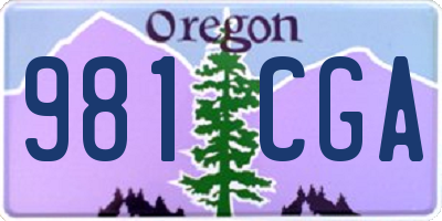 OR license plate 981CGA