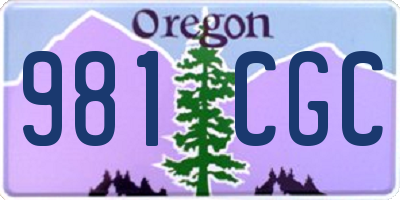OR license plate 981CGC