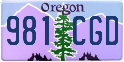 OR license plate 981CGD