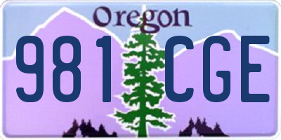 OR license plate 981CGE