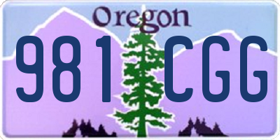 OR license plate 981CGG