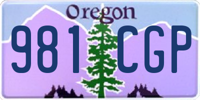 OR license plate 981CGP