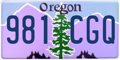 OR license plate 981CGQ