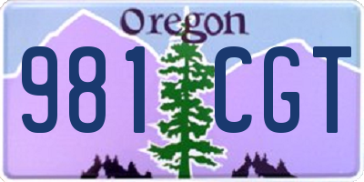 OR license plate 981CGT