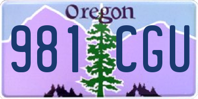OR license plate 981CGU