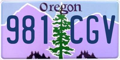 OR license plate 981CGV