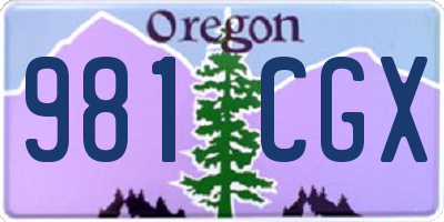 OR license plate 981CGX