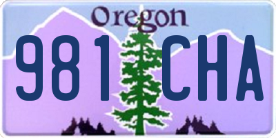 OR license plate 981CHA