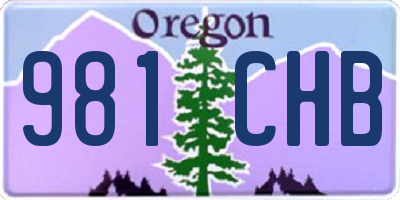 OR license plate 981CHB