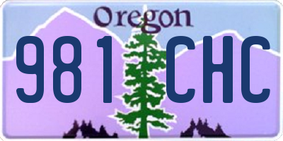OR license plate 981CHC