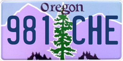 OR license plate 981CHE