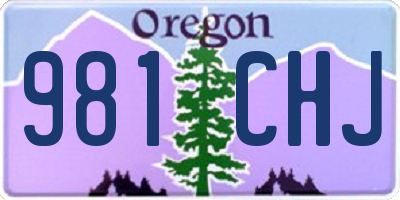 OR license plate 981CHJ