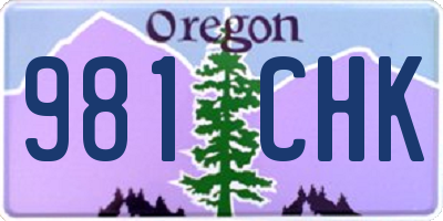 OR license plate 981CHK