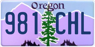 OR license plate 981CHL