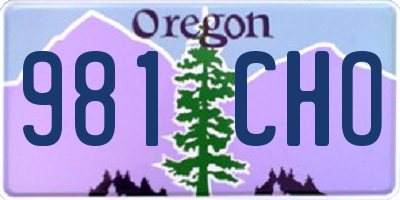 OR license plate 981CHO