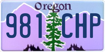 OR license plate 981CHP