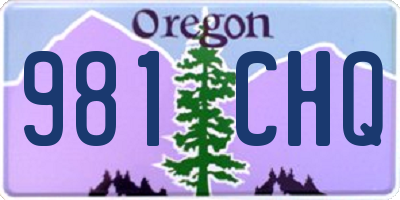 OR license plate 981CHQ