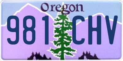 OR license plate 981CHV