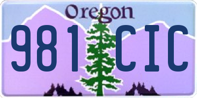 OR license plate 981CIC