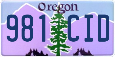 OR license plate 981CID