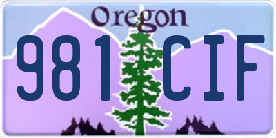 OR license plate 981CIF