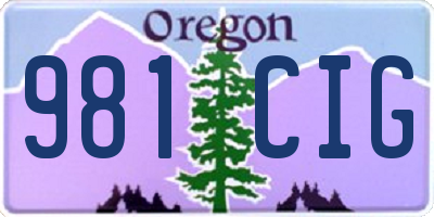 OR license plate 981CIG