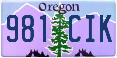 OR license plate 981CIK