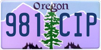 OR license plate 981CIP