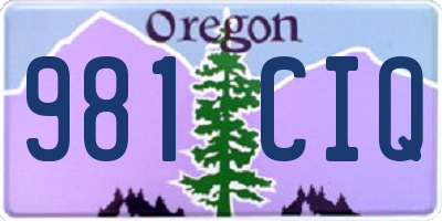 OR license plate 981CIQ