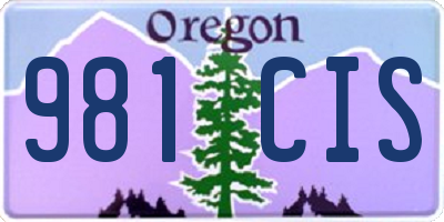 OR license plate 981CIS