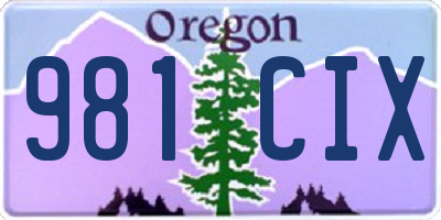 OR license plate 981CIX