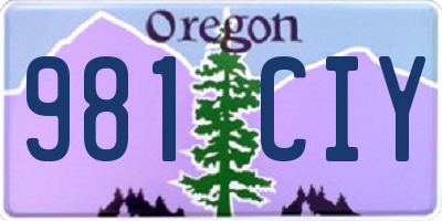 OR license plate 981CIY