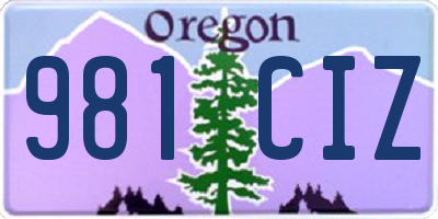 OR license plate 981CIZ