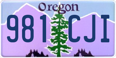 OR license plate 981CJI