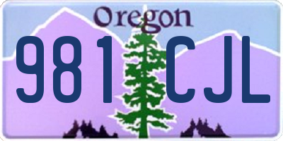 OR license plate 981CJL