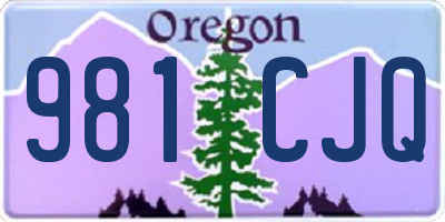 OR license plate 981CJQ