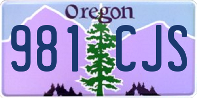 OR license plate 981CJS