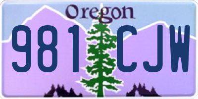 OR license plate 981CJW