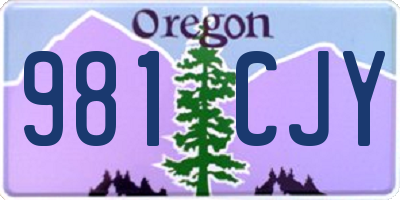 OR license plate 981CJY