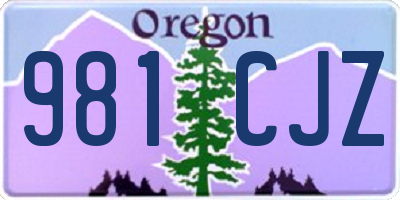 OR license plate 981CJZ